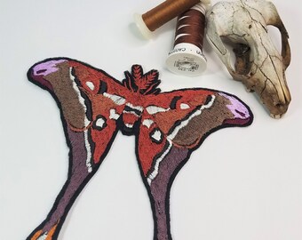 Embroidered Hercules Moth Iron-on Patch