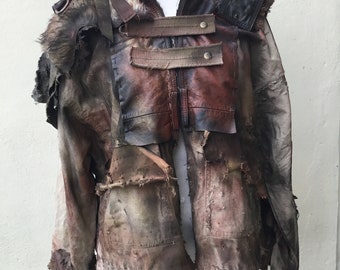 Post Apocalyptic Hooded Jacket 12/14 UK, Mad Max, LARP, Cosplay, Festivals, Fallout, Wastelands