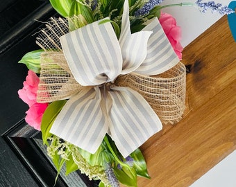 Spring Bow, Interchangeable Bow, Door Wreath / Wood Sign / Round sign / Front Door Sign / Door Decor / Door Hanger / Home Decor / Bicycle