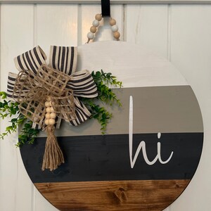 Hi Sign Interchangeable Welcome Sign Door Wreath Wood Sign - Etsy