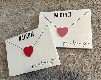 Valentijn, PS ik hou van jou, houten blokken, gepersonaliseerde liefdesbrieven, wit verweerd