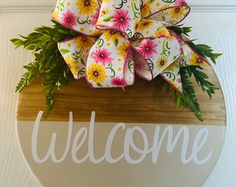 Everyday Welcome sign, Wooden door hanger, Front Door Wreath, Wood Sign, Spring decor, Summer decor, Winter, Fall