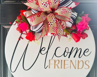 Valentines Day bows, Bow topper, Interchangeable bows, For door hanging sign, welcome signs, attachable bow, sign bows