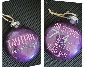 Gepersonaliseerd babyornament, babystatistieken, label babycadeau, cadeau nieuwe baby, babyaandenken, grootoudercadeau, babyjongen, babymeisje