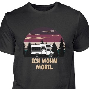 Ich Wohn Mobil Reto Vintage Camping Camper Camping Camping Hiking Caravan Hiker Outdoor Vintage Cotton Shirt T-shirt