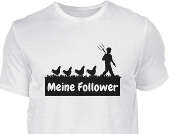 Mes abonnés T-shirt de fermier, cadeau de poulet fermier, idée cadeau de fermier de poulet, t-shirt en coton de poulet noir