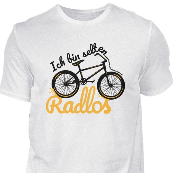 Ich bin selten Radlos, lustiges Shirt, Radsport T-Shirt, Radfahrer, Fahrradfahrer, witzige Geschenkidee, schwarz