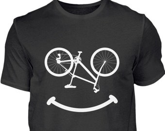 Fahrrad Gesicht Lächeln Radfahrer Fahrradfahrer Lustig Witzig weiss Shirt T-Shirt