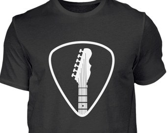 Koszulka z gitarą, pomysł na prezent dla gitarzysty, prezent dla gitarzysty, bawełniany T-shirt dla nauczyciela gry na gitarze, biały