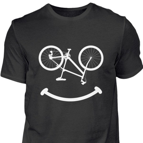 Fahrrad Gesicht Lächeln Radfahrer Fahrradfahrer Lustig Witzig weiss Shirt T-Shirt