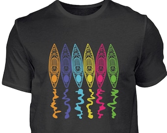 Kajak Retro Shirt, Kanu Geschenk, Kayak Geschenkidee, Kajaker Vintage Spiegelung ,Kayaker Baumwolle T-Shirt