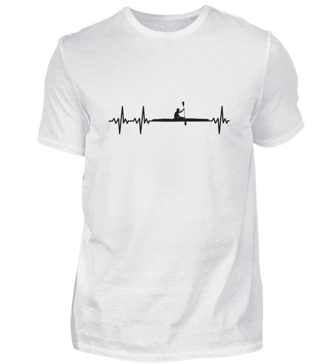 Camisa de kayak, regalo de frecuencia de canoa, idea de regalo de pulso de kayak, camiseta de algodón de latido del corazón de kayaker negro