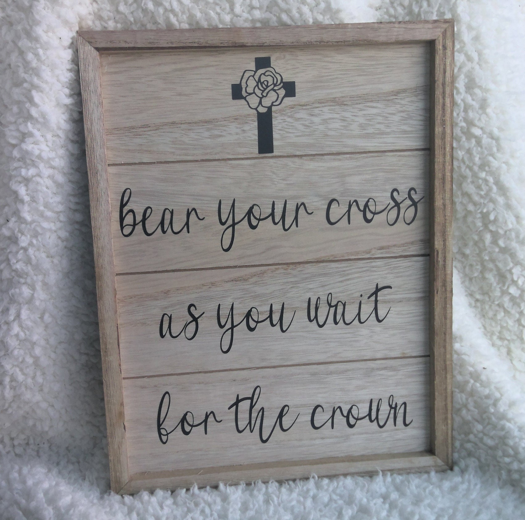 Bear Your Cross as You Wait for the Crown Sign Etsy