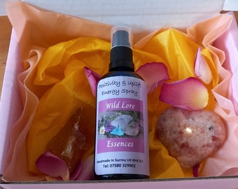 Positivity Pack - Energy Spray and Crystal Gift Box