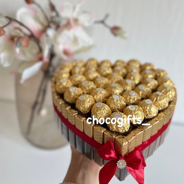 Merci Geschenk mit Rocher Ferrero Pralinen zum Geburtstag, besonderen Anlass, Hochzeit, Jahrestag, für Damen& Herren, Freundin, Liebsten