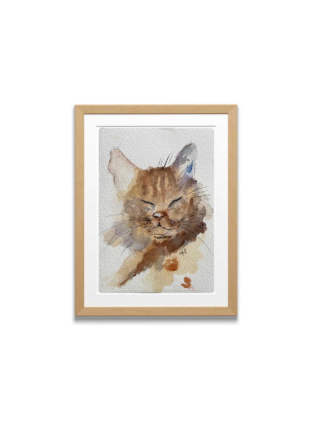 Tabby Cat Portrait Watercolor Painting Digital Download - Etsy