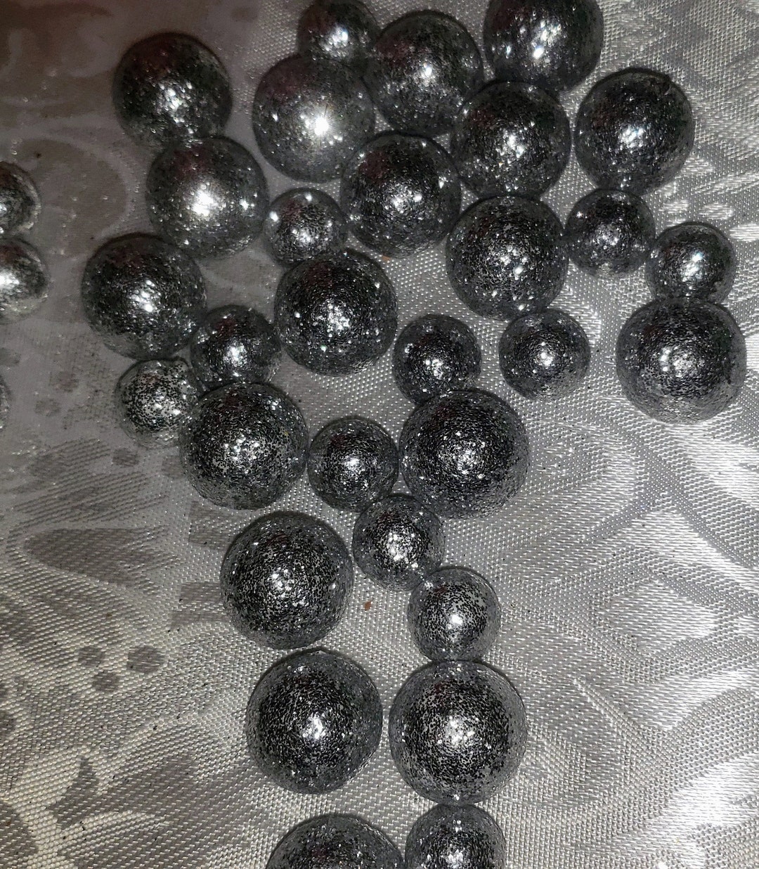 Silver Glitter Covered Balls, Vase Fillers Etsy