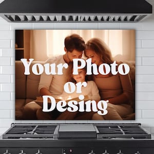 Protector contra salpicaduras de vidrio con foto personalizada: panel de vidrio templado con impresión UV