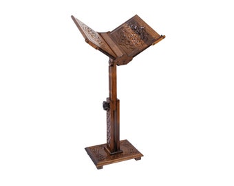 Islamic Book Stand, Adjustable Book Stand Made of Carved Wood, Quran, Bible, Torah Holder Lectern, Portable Book Stand Religious Book Holder