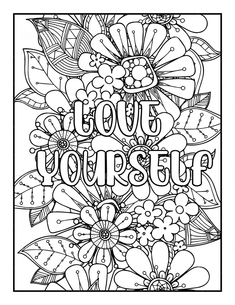 Fun, Positive Adult and Teen Coloring Pages - Etsy