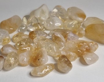 Citrine - Crystal Tumblestone Heat Treated A Grade | Crystals For Success Prosperity Wealth Abundance, Gemstone For Business, Happiness, Joy
