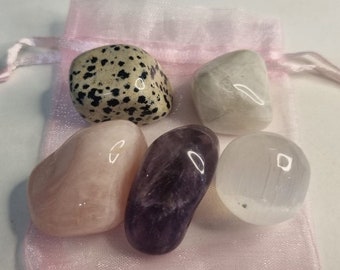 Feminine Divinity Crystal Pack, Divine Feminine Energy Crystals Gemstones, Self Love, Compassion, Healing, Joy, Spiritual Gift For Friend