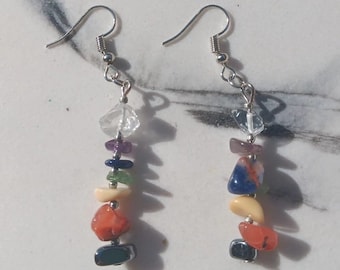 Chakra Crystal Chip Earrings