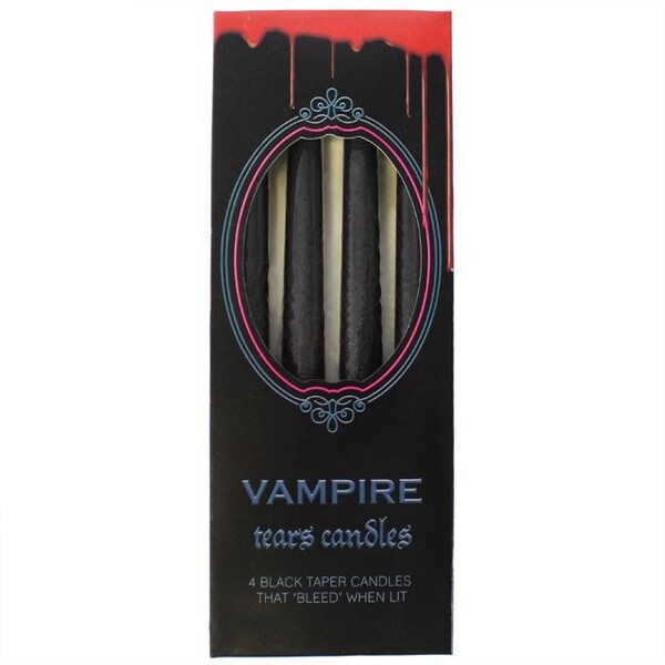Vampire Tears 'Bleeding' Taper Candles | Candles That Bleed | Fun, Blood Dripping, Black Candle, Altar, Spooky, Scary, Gothic, Witchy Gift