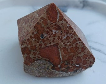 Leopard Skin Jasper Half Polished Point 295g | Jaguar Stone, Half Rough, Top Polished Crystal, Natural Obelisk | For Calm, Stress Relief