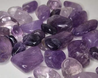 Amethyst - Crystal Tumblestone Purple Amethyst Peaceful Gemstone, Help Sleep Sleeping, Spiritual Bedroom Decor, Powerful Crown Chakra Energy