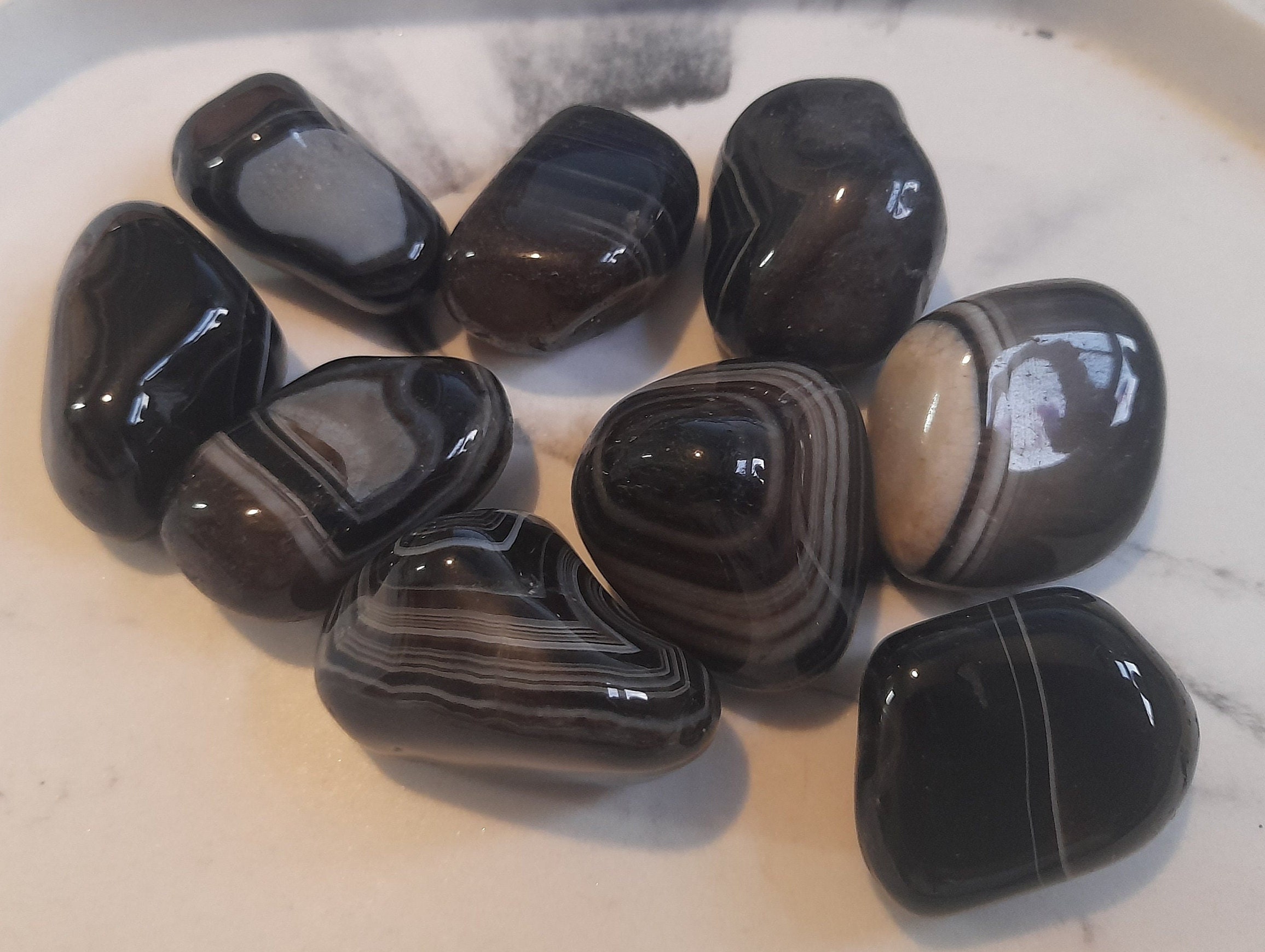 Black best sale striped agate