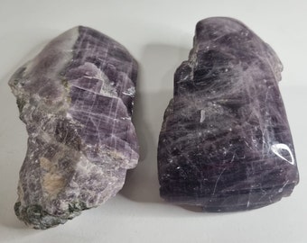 Rough Anhydrite with Polished Top (1 piece) 15/12.5cm | Purple Angelite | Throat Chakra Crystals, Spiritual Guidance, Angelic Realm, Natural