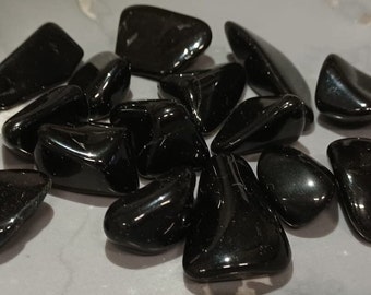 Black Tourmaline - Crystal Tumblestone, Powerful Tumbles, Protection, Positivity, Grounding Stone | Good For Stress Relief, Block Negativity