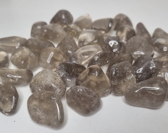 Smoky Quartz - Crystal Tumblestone | Large Tumbles | Protection Stone Polished Smokey Crystals | Spiritual Healing Holistic Stress Relief