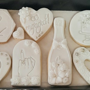 Engagement cookies weddind cookies shortbread biscuits .celebration gifts.edible gifts letterbox cookies.hen do anniversary gifts boy girl