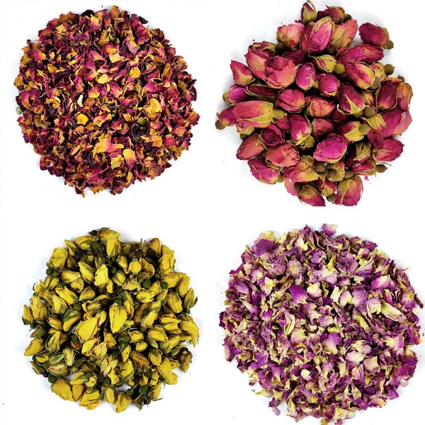 Flores de rosa seca y pétalos Té - 10g - 50g, flores secas comestibles pétalos té de flores, artesanía, rosa seca