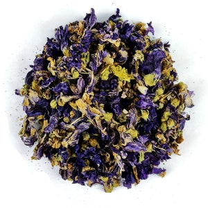 50g dried blue mallow flower - premium quality - soap decoration resin jewellery craft supplies wedding confetti coctail garnish candle