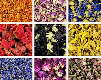 62+ types dried flowers - 10g - 50g, edible , dried petals, tincture, craft, tea lavender rose cornflower dryed rose jasmine flower