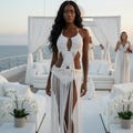 Sekhmet Macrame Maxi Dress - White Halter Wedding & Yacht Dress product logo
