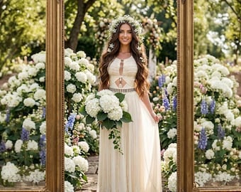 fringe maxi dress for summer wedding, Custom Macrame Wedding Dress, Bespoke Boho Bridal Dress, Beach Destination Wedding Dress
