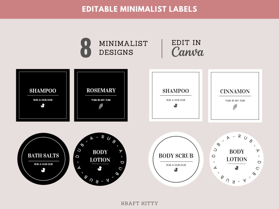 Editable Minimalist Labels - Etsy