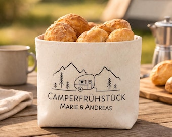 Fabric bread basket | Camping gift idea | Gift for campers | Personalized breakfast basket | Bread basket | Tent | Camper gift