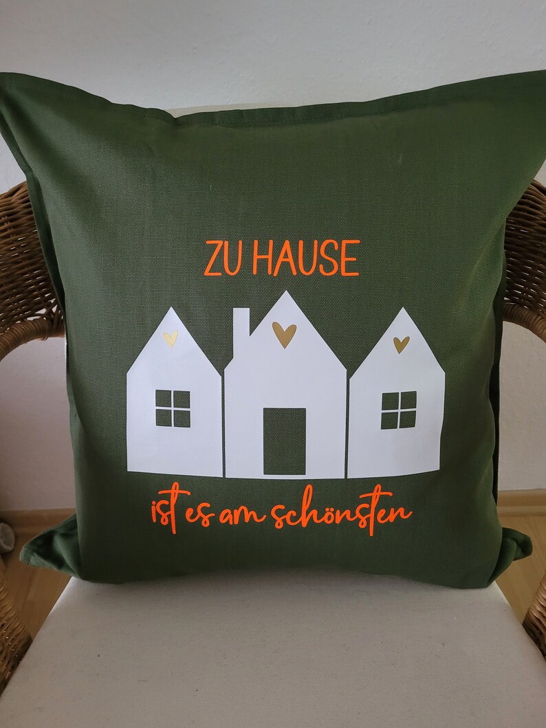 Kissenbezug Zu Hause ist es am schönsten 50x50cm Etsy.de