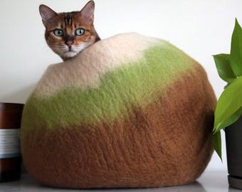 50% off - UK Best Selling extra Thick Handmade Eco Merino Wool Cat Cave