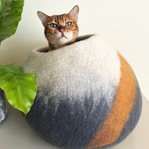 SPRING SALE - Best selling extra thick Merino Wool Cat Cave - Designed to match home Decor