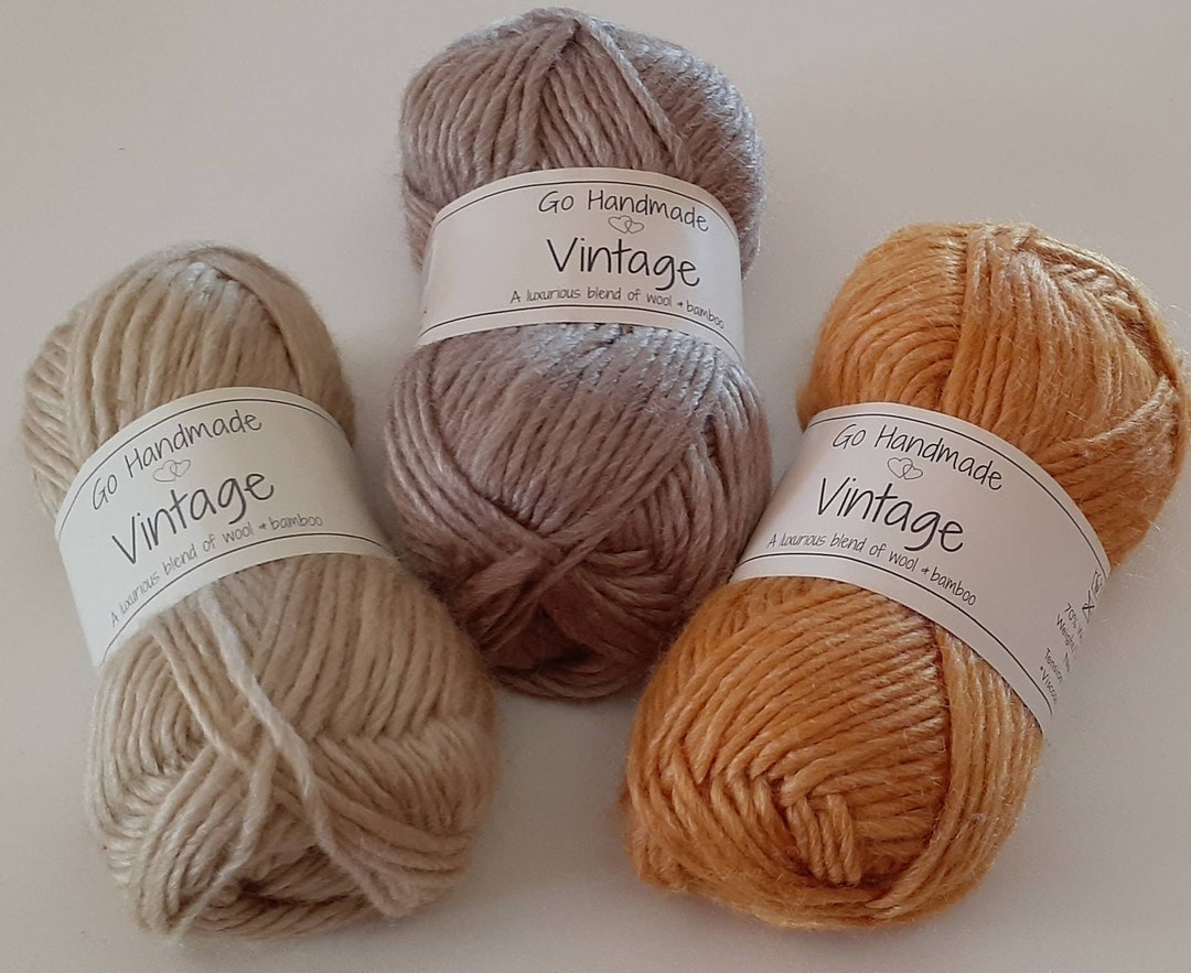Soft Woolbamboo Blend Yarn in Natural Colors. Go Handmade, Vintage. Etsy