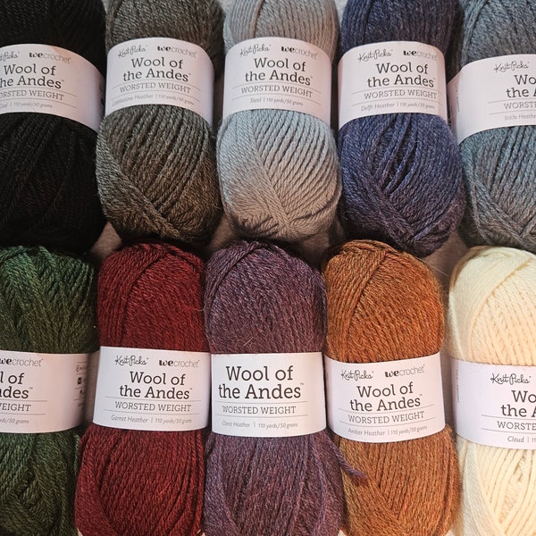 Worsted wool of the Andes.  Knit Picks.