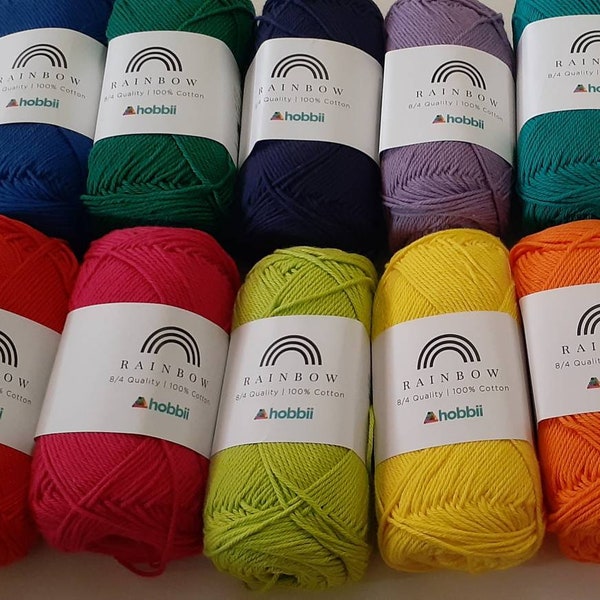 Rainbow Cotton Yarn 8/4 Hobbii