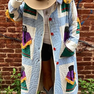 Vintage Quilt Handmade Oversized Duster Coat