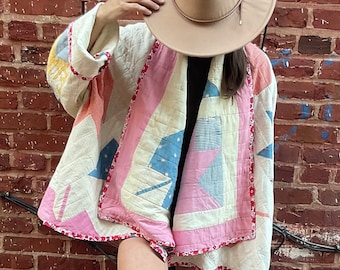 Vintage Patchwork Quilt Handmade Oversized Coat